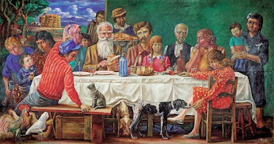 'El almuerzo', óleo del Maestro don Antonio Berni tomado de trianarts.com