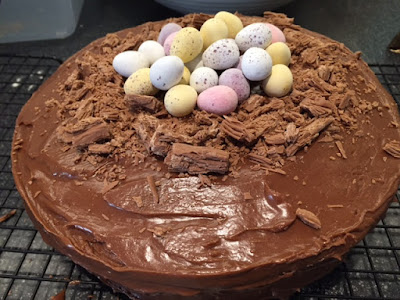 Chocolate Orange Easter Nest Cake with Cadbury's mini eggs