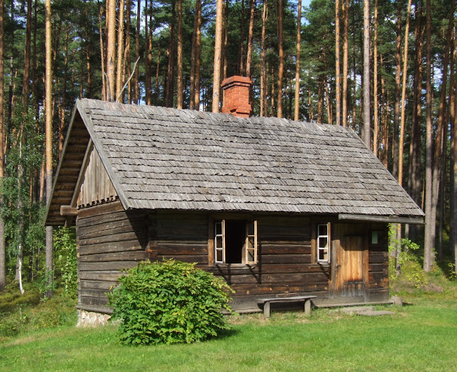 traditional latvian sauna or pirts house - small wooden house by nature