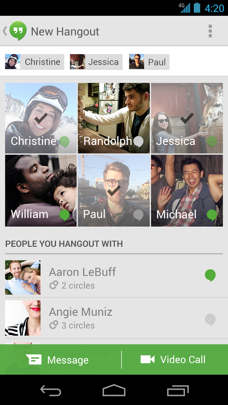 Google hangouts 1 2