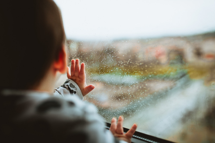 baby looking out on view