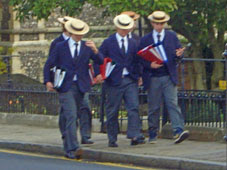 Harrovians in straw boaters