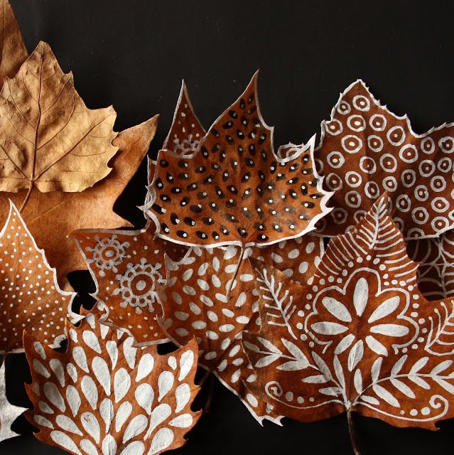 painted leaves design ideas