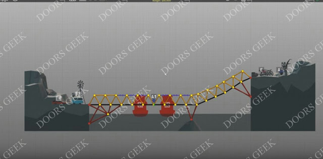 Poly Bridge Level 2-9 Sloped Drawbridge walkthrough, solution, cheats, guide