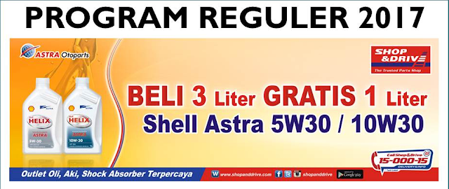 Promo awal tahun Shop&Drive buy 3 get 1 shell oil 