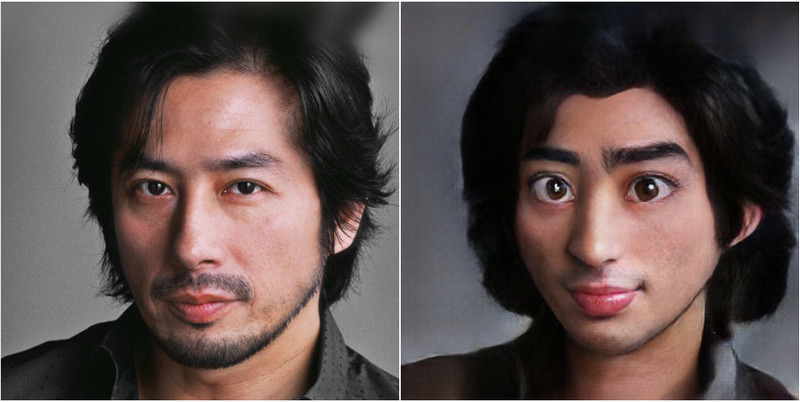 Hiroyuki Sanada Transform into Disney characters using neural networks