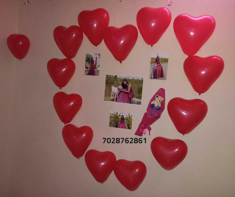 Romantic Room Decoration  For Surprise Birthday  Party in 