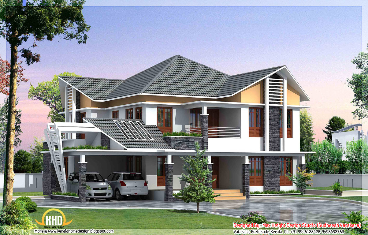 7 beautiful Kerala  style  house  elevations  Indian House  Plans 