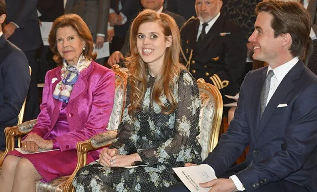 Princess Sofia wore a wild-blossom print blouse and skirt from By Malina, Princess Beatrice wore whitewave tiered dress by Zimmermann