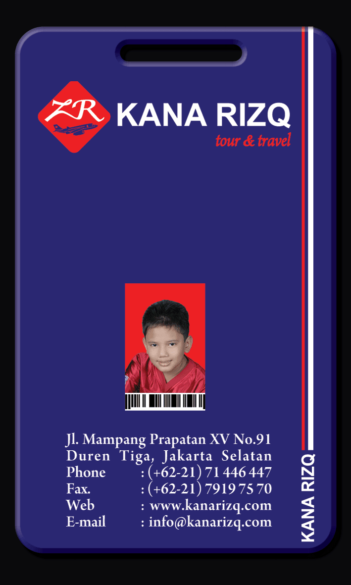 CONTOH ID CARD  KANARIZQ TOUR & TRAVEL