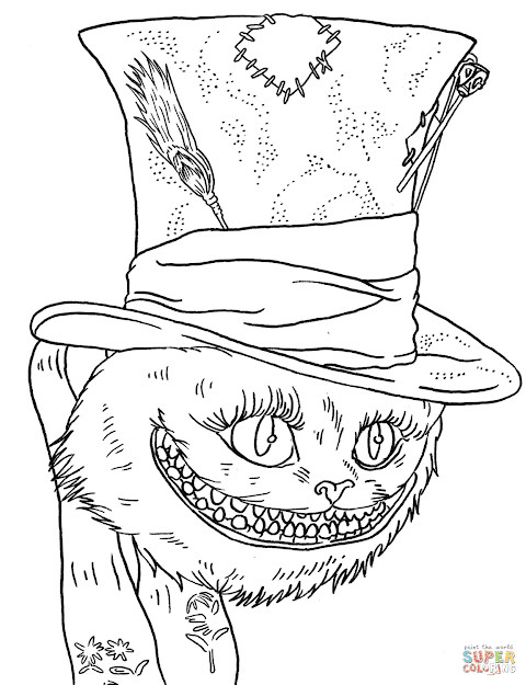 Click The Tim Burtons Cheshire Cat Coloring Pages 