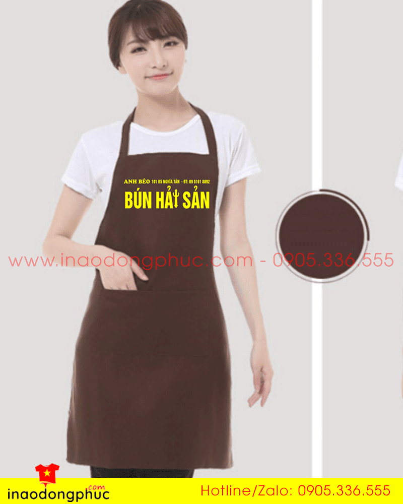 In tạp dề Quán bún hải sản Anh Béo