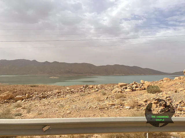 Hassan Addakhil Reservoir: Artificial Lake of Hassan Addakhil Dam (Barrage) on Ziz River, Morocco, Africa