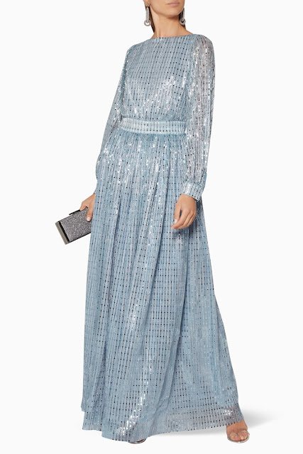 Light-Blue Embellished Gown 1950 AED