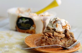 Breyers Apple Pie A La Mode- a classic apple pie made with a toasted pecan crust and topped with creamy Breyers Vanilla Caramel Gelato #ad #spon #MySweetHolidays