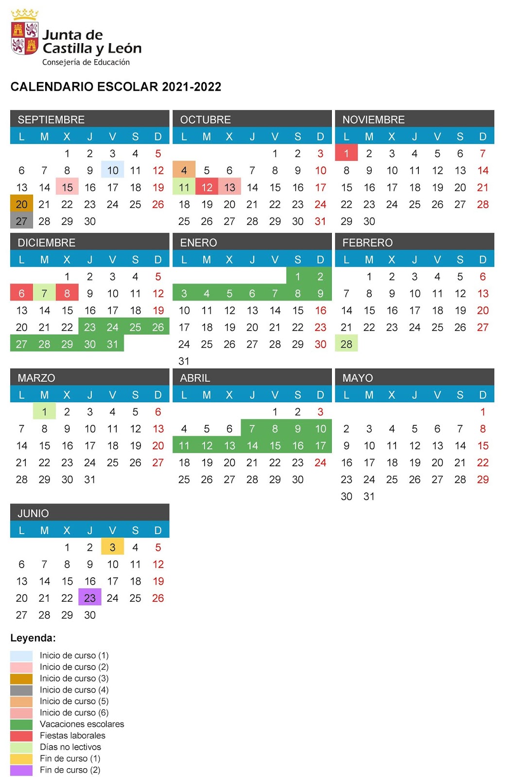Calendario Escolar 2021-2022