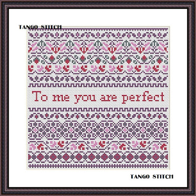 To me you are perfect romantic cross stitch pattern - Tango Stitch