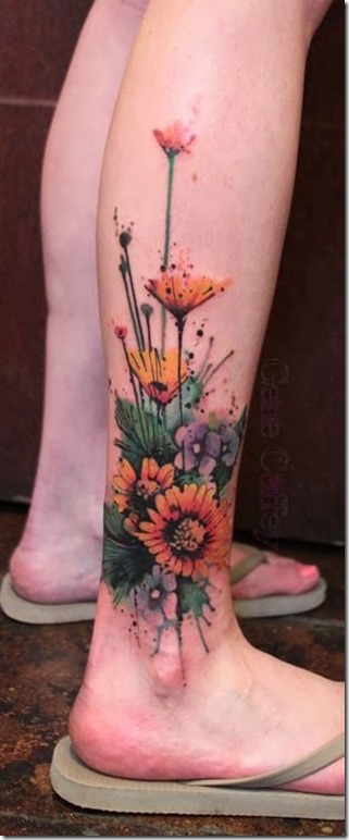 tournesol_bouquet_de_la_jambe_de_tatouage