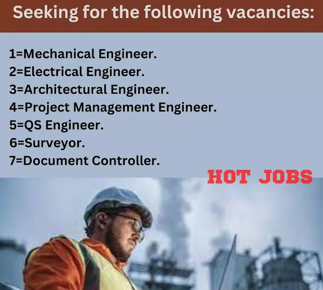 Seeking for the following vacancies: