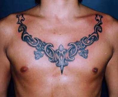 chest tribal tattoos for men