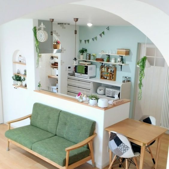 Unik Desain Interior Ruang Keluarga Menyatu dengan Dapur  
