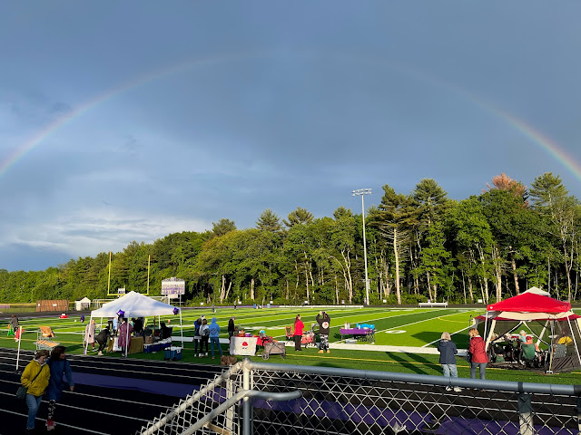 A rainbow graced the relay grounds.