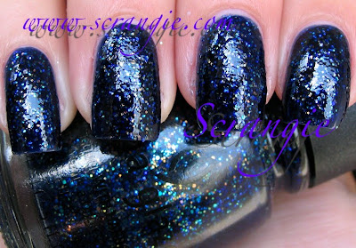 Meteor Shower on Meteor Shower Dark Blue Creme Base With Square Multicolor Glitter I M