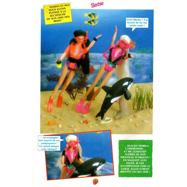 Page six du roman-photos de Barbie et nos amis des mers.