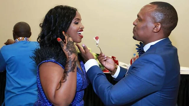 Ben Kitili with his wife in a larvish wedding. PHOTO | BANA