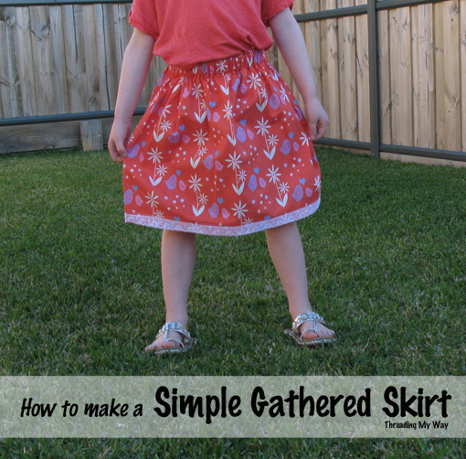 Simple Gathered Skirt Tutorial... an easy project if you are new to sewing ~ Threading My Way