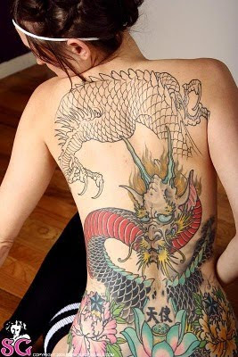 Japanese Dragon Backpiece Tattoo