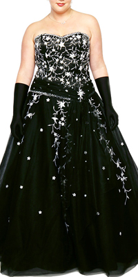 Floral designed plus size gown  
