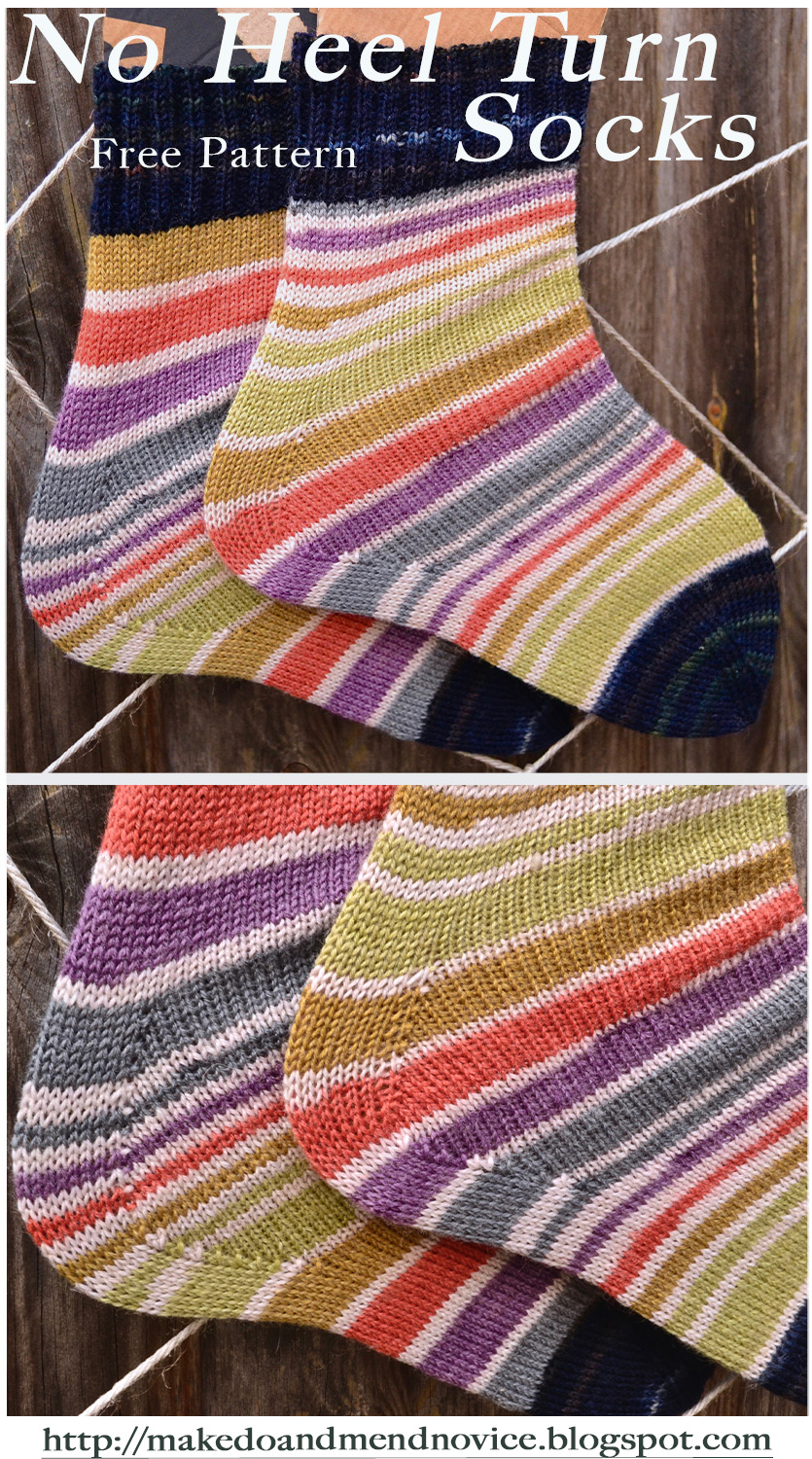 Knitting Novice: No Heel Turn Sock Knitting Pattern