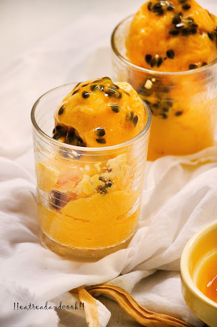 how to make Mango and Passion Fruit Sorbet recipe 