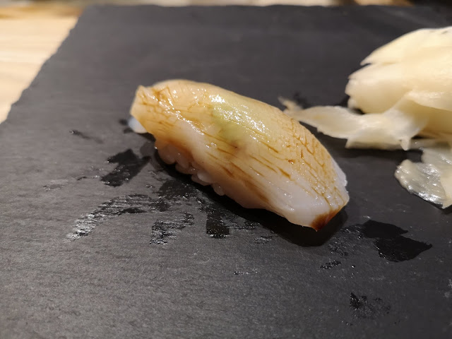 Ika (Squid) with Yuzu Nigiri