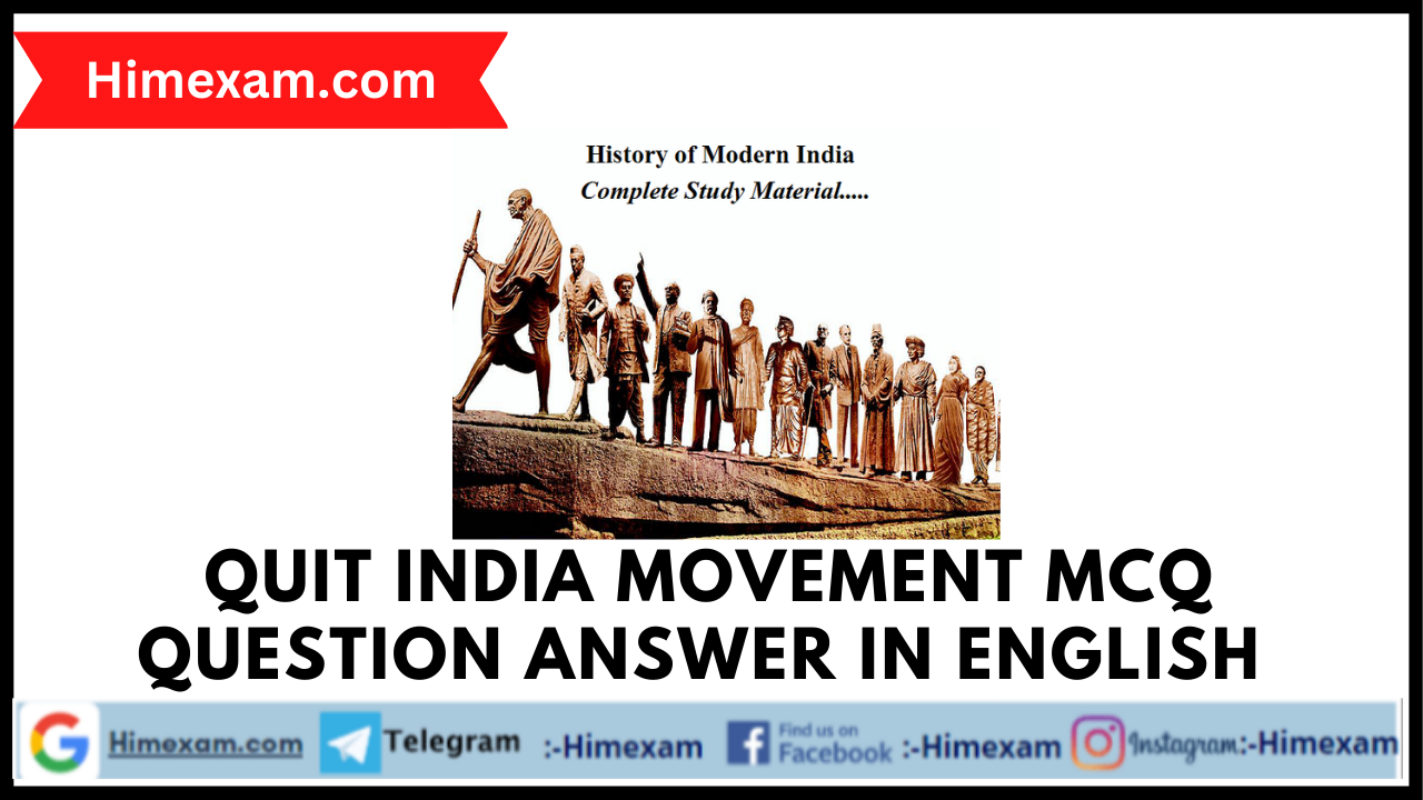 Quit India Movement MCQ Question Answer In English