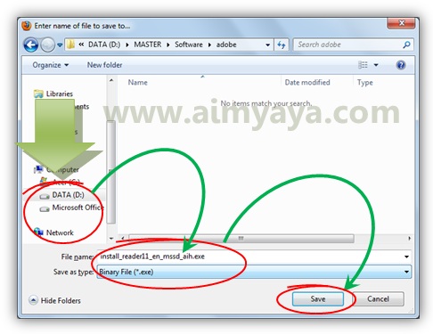  Gambar: Menyimpan file installer untuk adobe reader