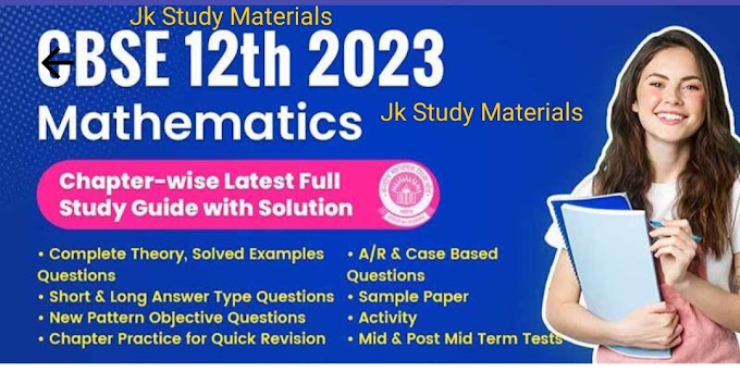 CBSE & JKBOSE 12th 2023 : Mathematics Chapter-wise Latest Full Study Guide with Solution