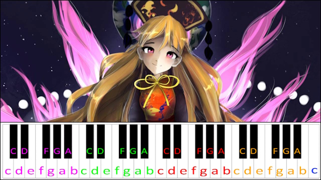 Pure Furies - Whereabouts of the Heart (LoLK Junko's Theme Touhou 15) Piano / Keyboard Easy Letter Notes for Beginners