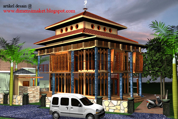 Desain Masjid Musholla 001 Contoh Gambar Desain 