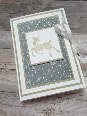 Peaceful deer Stampin up wow fun fold tunnel book Christmas card