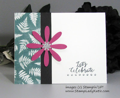 Simple card layout featuring Stampin'UP!'s Daisy Punch and Bitty Blooms Punch Pack