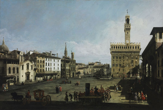 Bernardo Bellotto - Plaza de la Signoria en Florencia - c. 1741