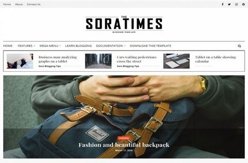 sora times amp blogger template