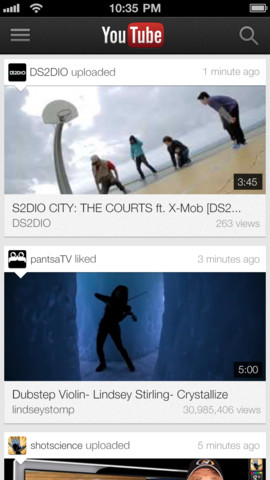 Youtube screen