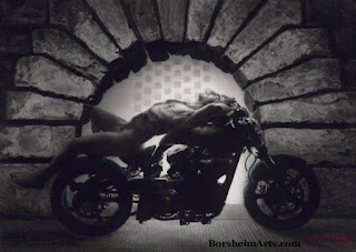 Confederate Hellcat Motorcycle stone arch Pitti Palace Nude Male Model