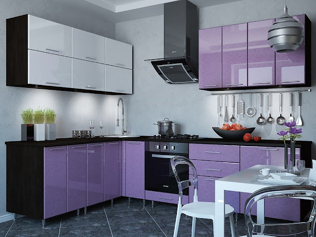 purple and gray kitchen ideas