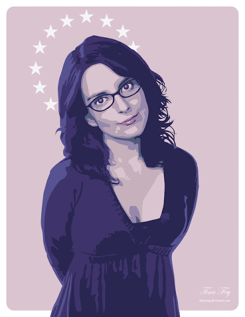 Tina Fey vector portrait illustration