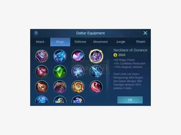 Necklace of Durance Mobile Legends