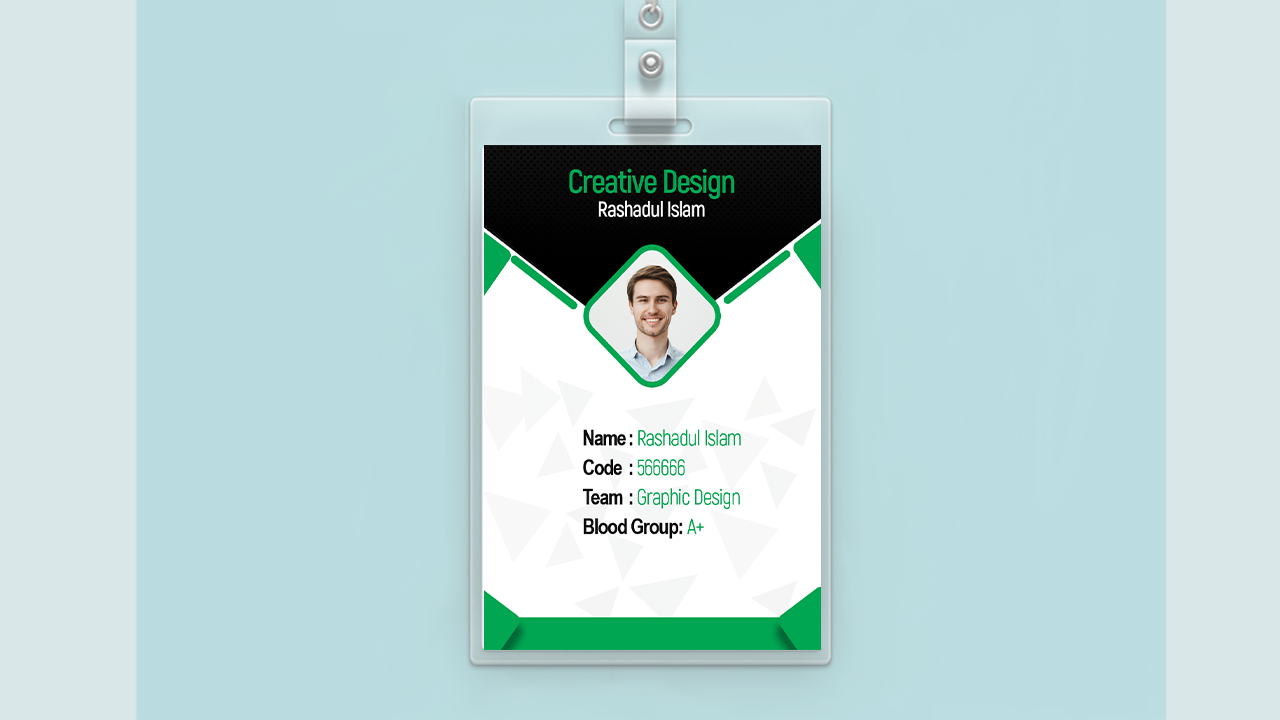 Company ID  Card  Design Green Color Tutorial  Photoshop  
